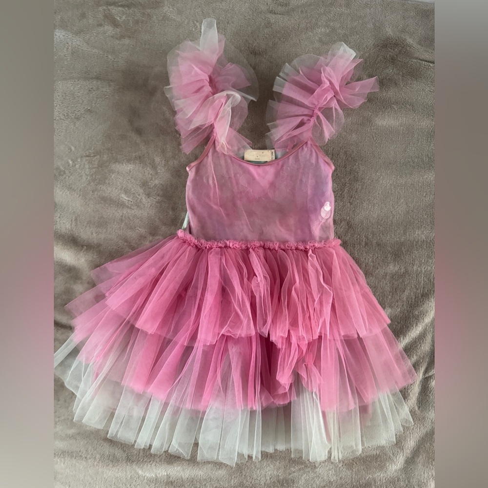 Tutu Du Monde Bébé "Aulora Love" Tutu Dress in Flamingo | 18-24M